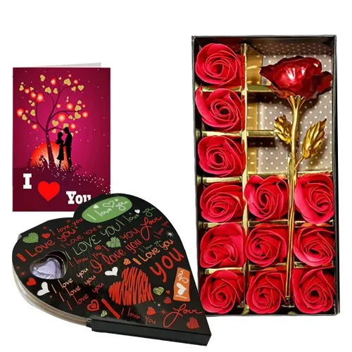 Stunning Valentine Special Rosy N Chocolaty Gift Combo