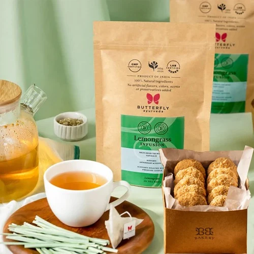 Delectable Mindease Combo of Cookies N Tea Infusion