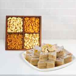 Assorted Dry fruits with Haldiram Kaju Katli Assorted Dry fruits with Haldiram Kaju Katli