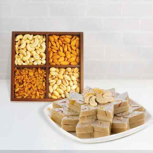 Assorted Dry fruits with Haldiram Kaju Katli Assorted Dry fruits with Haldiram Kaju Katli