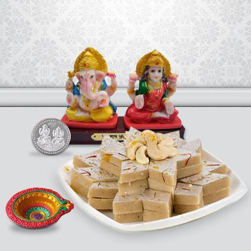 Ganesh Lakshmi with Kaju Kesar Katli from Haldiram Ganesh Lakshmi with Kaju Kesar Katli from Haldiram