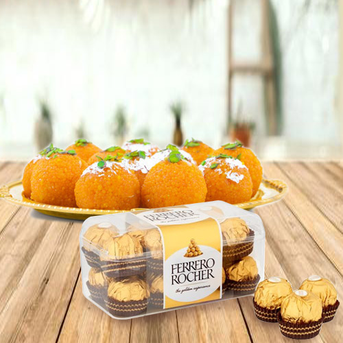 Scrumptuous Handirams Laddoo and Ferrero Combo Scrumptuous Handirams Laddoo and Ferrero Combo
