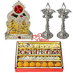 Fabulous Puja Hamper with Sweets for Auspicious Occasion Fabulous Puja Hamper with Sweets for Auspicious Occasion