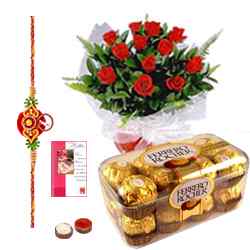 Mouth-Watering Chocolaty Love with Fancy Rakhi Mouth-Watering Chocolaty Love with Fancy Rakhi