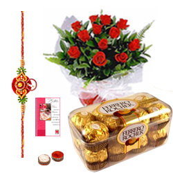 Mouth-Watering Chocolaty Love with Fancy Rakhi Mouth-Watering Chocolaty Love with Fancy Rakhi
