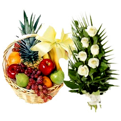 Delectable Fruits Basket N Roses Bouquet Delectable Fruits Basket N Roses Bouquet