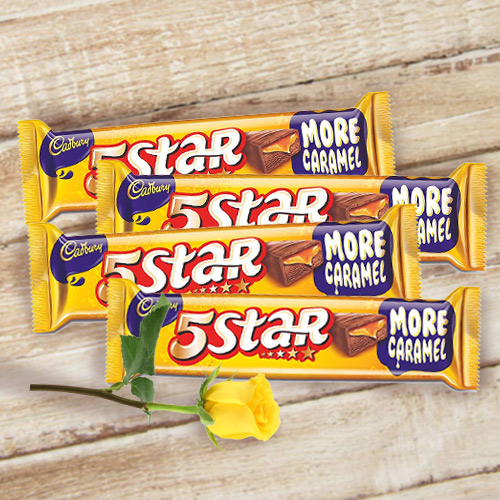 Cadburys 5 Star with One Yellow Rose Cadburys 5 Star with One Yellow Rose