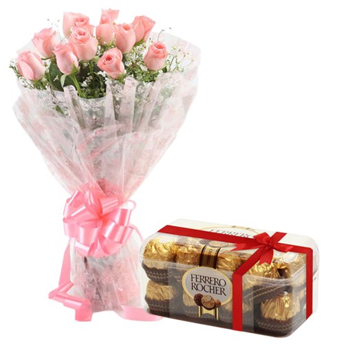 Silky-Smooth Pink Rose and Ferrero Roacher Chocolate Silky-Smooth Pink Rose and Ferrero Roacher Chocolate