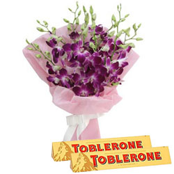 Perfect Day Orchid Bouquet N Toblerone Chocolate Bar Perfect Day Orchid Bouquet N Toblerone Chocolate Bar