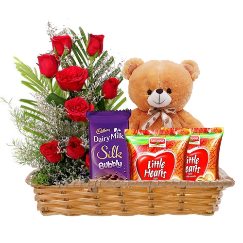 Basket of Love Gifts N Red Roses Basket of Love Gifts N Red Roses