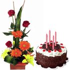 Seasonal Flower Arrangement with Black Forest Cake
Seasonal Flower Arrangement with Black Forest Cake