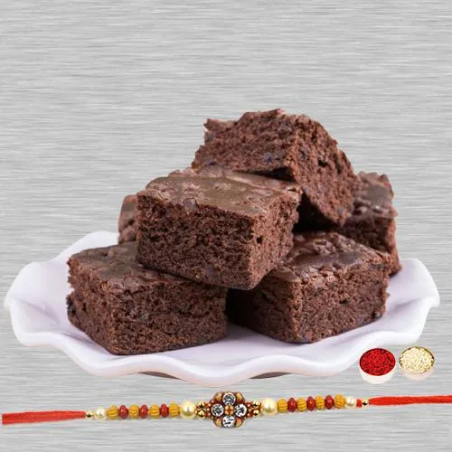 Brownies with Attractive Rakhi