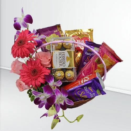 Magical Gourmet Treat Floral Basket