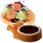Flowers N Egg less Cake - Midnight Delivery Flowers N Egg less Cake - Midnight Delivery