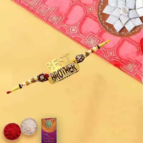 Delectable Kaju Katli and Holy Rakhi Delectable Kaju Katli and Holy Rakhi