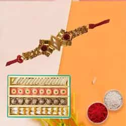 Auspicious Gift of Delicious Sweets Arranged in a Nice Pack of 500 Gms Auspicious Gift of Delicious Sweets Arranged in a Nice Pack of 500 Gms
