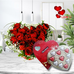12 Dutch Red Roses in Heart Shape Arrangement and ...