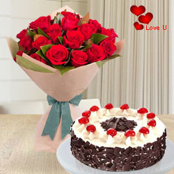 24 Exclusive Red Dutch Roses Bouquet and 1 Kg. 5 S...