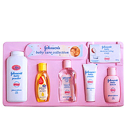 Attractive gift pack for a new born baby set from Johnson and Johnson Attractive gift pack for a new born baby set from Johnson and Johnson