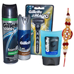 Refreshing Gillette shaving pack with Rakhi and Roli Tilak Chawal Refreshing Gillette shaving pack with Rakhi and Roli Tilak Chawal