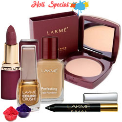 Attractive offer from Lakme containing Compact, Nail Polish, Lipstick, Foundation and Kajal with free Gulal/Abir Pouch Attractive offer from Lakme containing Compact, Nail Polish, Lipstick, Foundation and Kajal with free Gulal/Abir Pouch