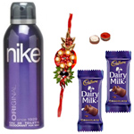 Nike Original Deo for Men and Chocolate with Rakhi and Roli Tilak Chawal Nike Original Deo for Men and Chocolate with Rakhi and Roli Tilak Chawal