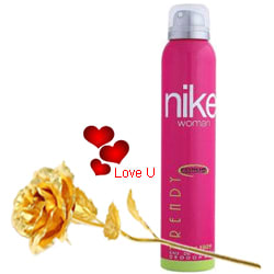 Trendy Deo from Nike for Women with 1 Golden Rose Trendy Deo from Nike for Women with 1 Golden Rose