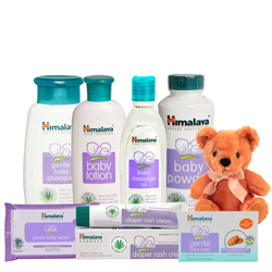 Comforting Baby Care Gift Pack from Himalaya with Cute Teddy Comforting Baby Care Gift Pack from Himalaya with Cute Teddy