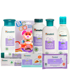 Beautifying Arrangement of Baby Care Items from Himalaya Beautifying Arrangement of Baby Care Items from Himalaya