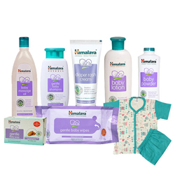 Glamorous Arrangement of Baby Care Gift Items from Himalaya Glamorous Arrangement of Baby Care Gift Items from Himalaya