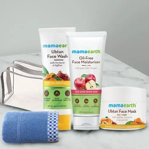 Popular Mamaearth Natural Face Care Kit with Soft Face Towel N Pouch