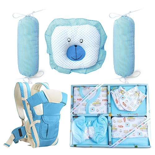 Remarkable Gift of Baby Clothing set with Cotton Pillows N Baby Carrier