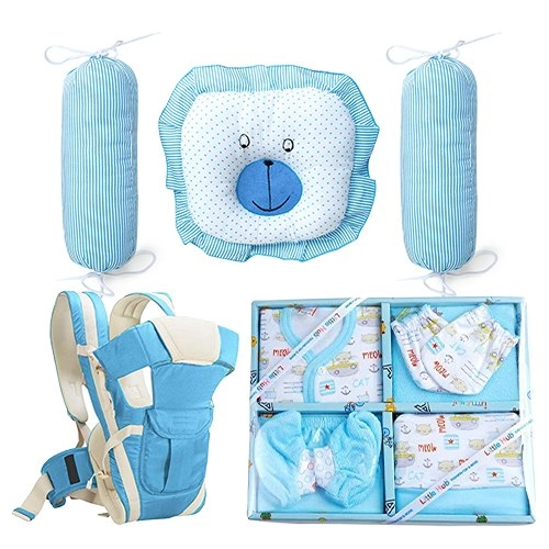 Remarkable Gift of Baby Clothing set with Cotton Pillows N Baby Carrier Remarkable Gift of Baby Clothing set with Cotton Pillows N Baby Carrier