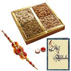 Fantastic Assorted Dry Fruits with A Decorative free Rakhi, Roli Tilak and Chawal Fantastic Assorted Dry Fruits with A Decorative free Rakhi, Roli Tilak and Chawal