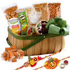Delectation’s Choice Dry Fruits Assortment with Two Rakhis and Roli Tilak Chawal Delectation’s Choice Dry Fruits Assortment with Two Rakhis and Roli Tilak Chawal