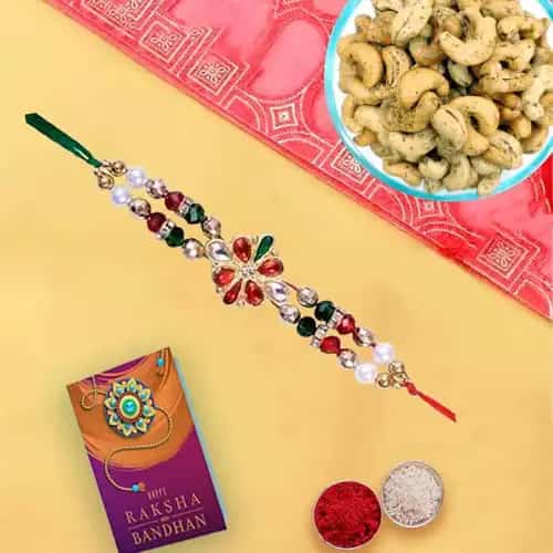 Cashews with Free Rakhi and Roli Tilak Chawal Cashews with Free Rakhi and Roli Tilak Chawal