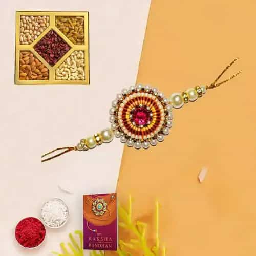 Premium Assorted Dry Fruits with Free Rakhi and Roli Tilak Chawal Premium Assorted Dry Fruits with Free Rakhi and Roli Tilak Chawal