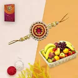 Fresh Fruit Basket 5 Kg with 1 Regular Rakhi and Roli Tilak Chawal Fresh Fruit Basket 5 Kg with 1 Regular Rakhi and Roli Tilak Chawal