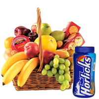 Nutritious fresh Fruit Basket together with Horlicks and Biscuits Nutritious fresh Fruit Basket together with Horlicks and Biscuits