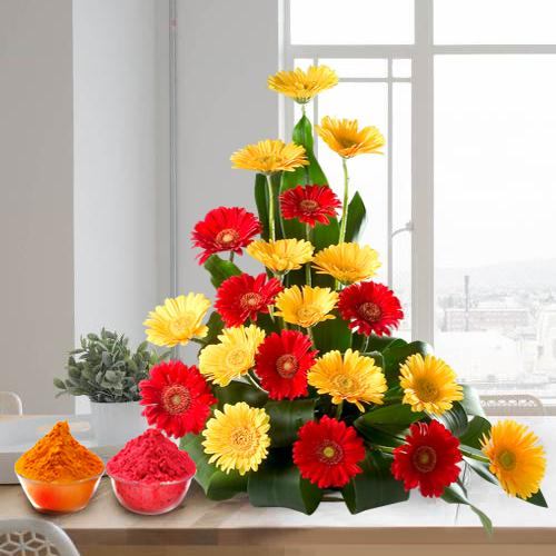 Bouquet of beautiful assorted brightly hued Gerberas Bouquet of beautiful assorted brightly hued Gerberas