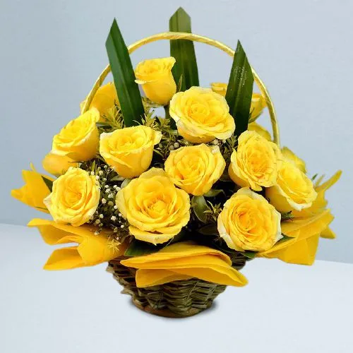 Breathtaking Yellow Affairs Flowering Basket Breathtaking Yellow Affairs Flowering Basket