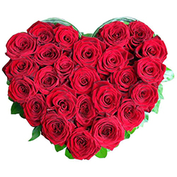 Outstanding Heart-shaped Arrangement of 2 Dozen Roses in Red Outstanding Heart-shaped Arrangement of 2 Dozen Roses in Red