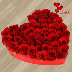 101 Heart Shaped Red Roses Arrangement...