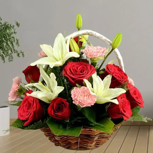Charming Basket of Mixed Flowers
