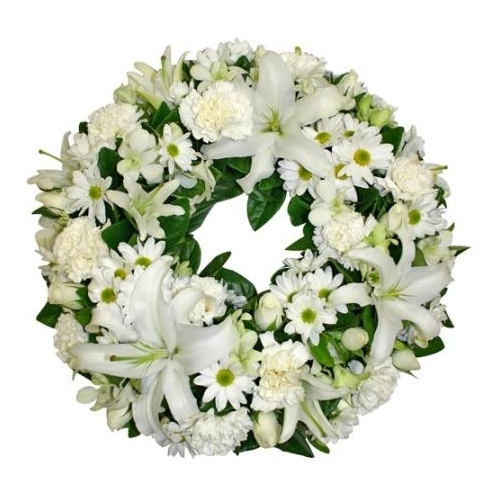 Charming Assorted Flowers Funeral Wreath