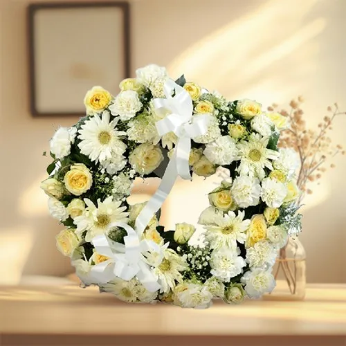 Graceful Mixed Flowers Wreath