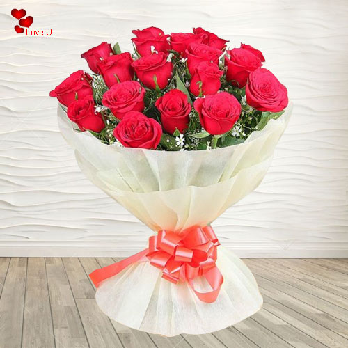 Book Online Dutch Roses Hand Bunch for Lady Love Book Online Dutch Roses Hand Bunch for Lady Love