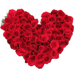 51 Heart Shaped Red Roses Arrangement...