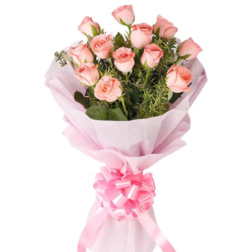 Impressive Bouquet Decked with Pink Roses Impressive Bouquet Decked with Pink Roses