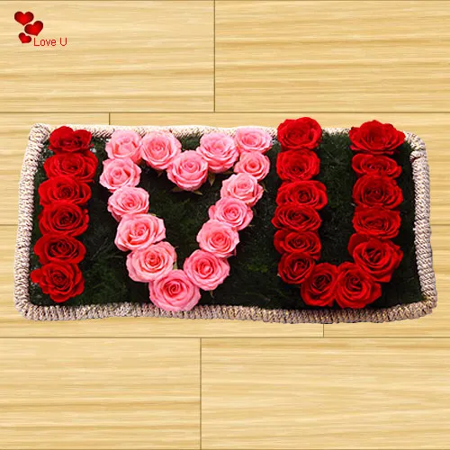 Shop I Love U Arrangement of Roses for Rose Day